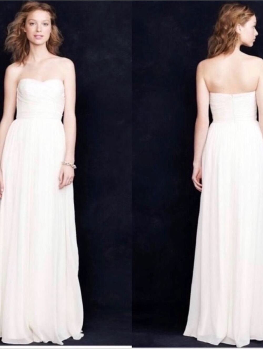 NWT J.Crew Silk Strapless Wedding Dress Ivory Size 16 Wedding Formal Maxi 30036